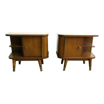 Mid-century nightstand duo