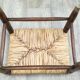 Tabouret vintage en bois et paille