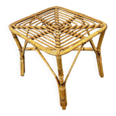 Vintage Italian bamboo square coffee table, 1960s.
