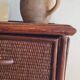 Commode en rotin vintage circa années 70