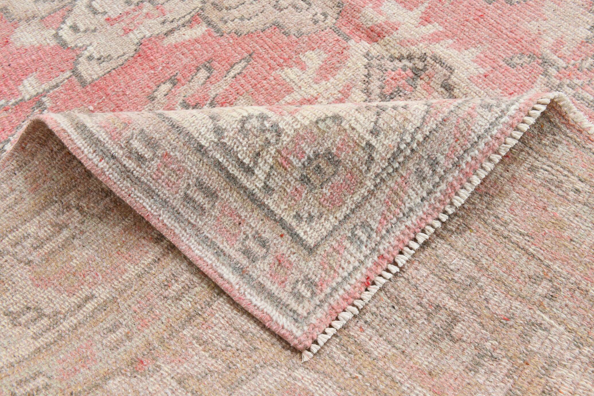 Soft Red & Beige Entryway Handmade Vintage Rug, 170x261 Cm