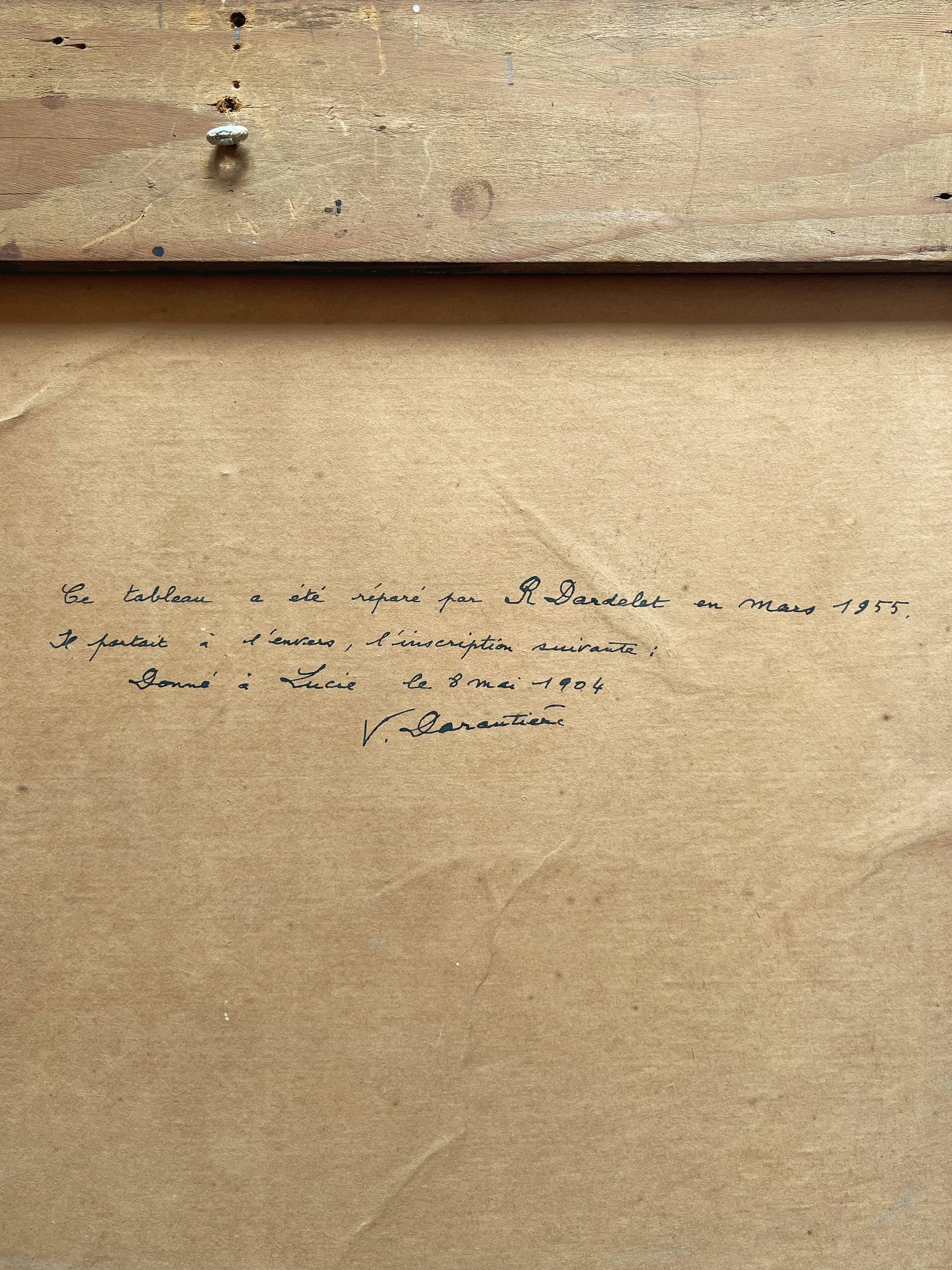 Peinture huile sur toile paysage datée de 1904