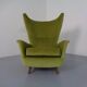 Italian Mohair Wingback Chair, 1950s