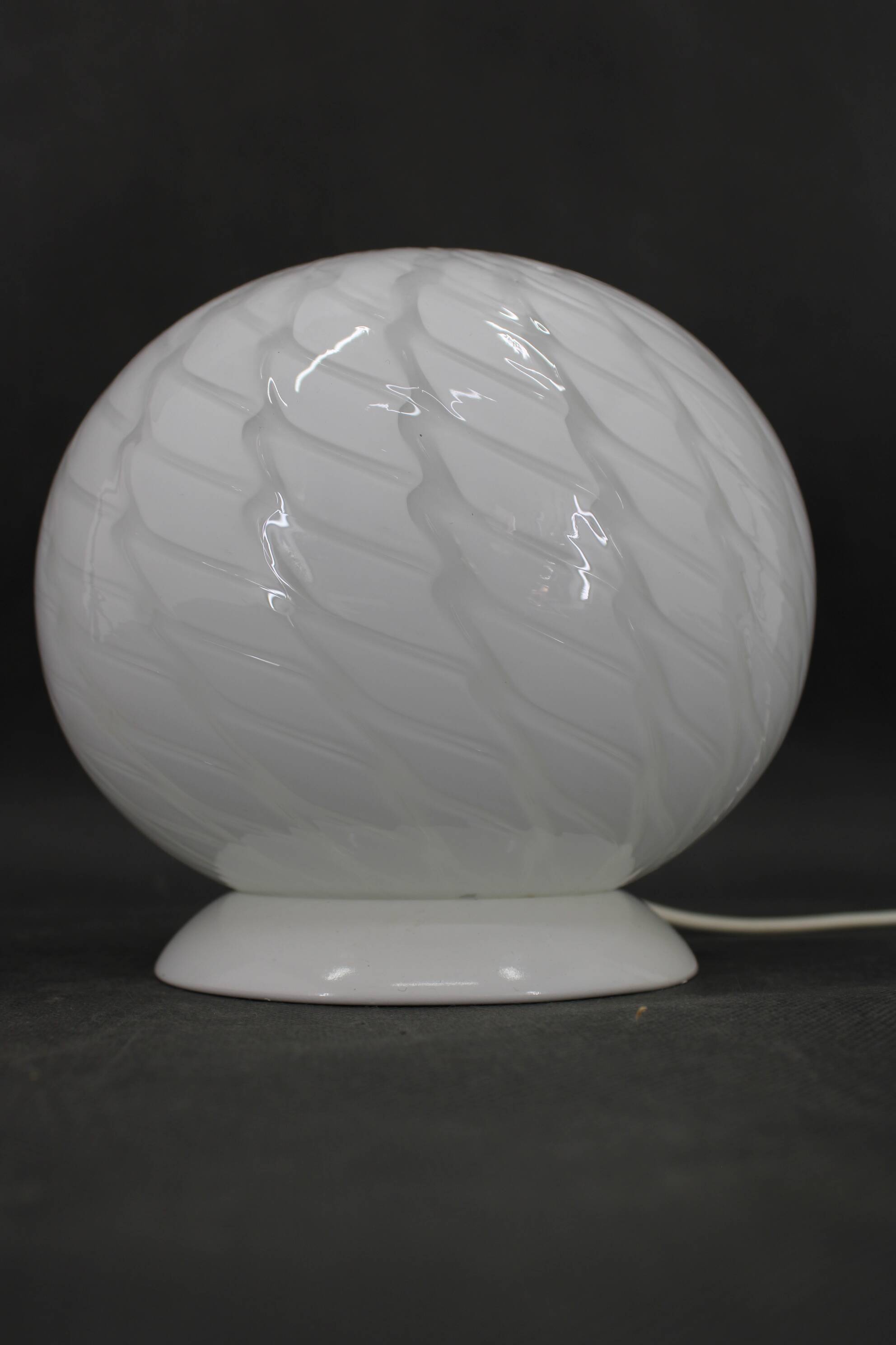 1980s Glass Globe Table Lamp , Italy