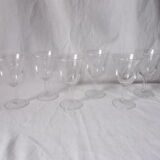 Set de 6 anciens verres à vin à décor