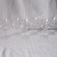 Set of 6 antique decorated wine glasses.