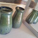 Paire de vases en grès de Puisaye de Léon Pointu