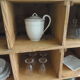 Vintage craft furniture on pitchpin wheels, 18 lockers.