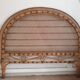 Headof and 2 vintage braided rattan bedside