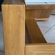 Brutalist coffee table in solid elm — Maison Regain (1970s)