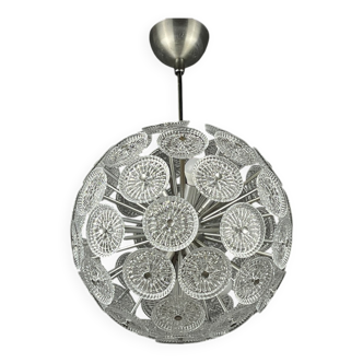 Vintage crystal dandelion lustre, Italy, 1960s