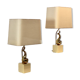 Paire de lampes de table exclusives en laiton de Philippe-Jean, signées