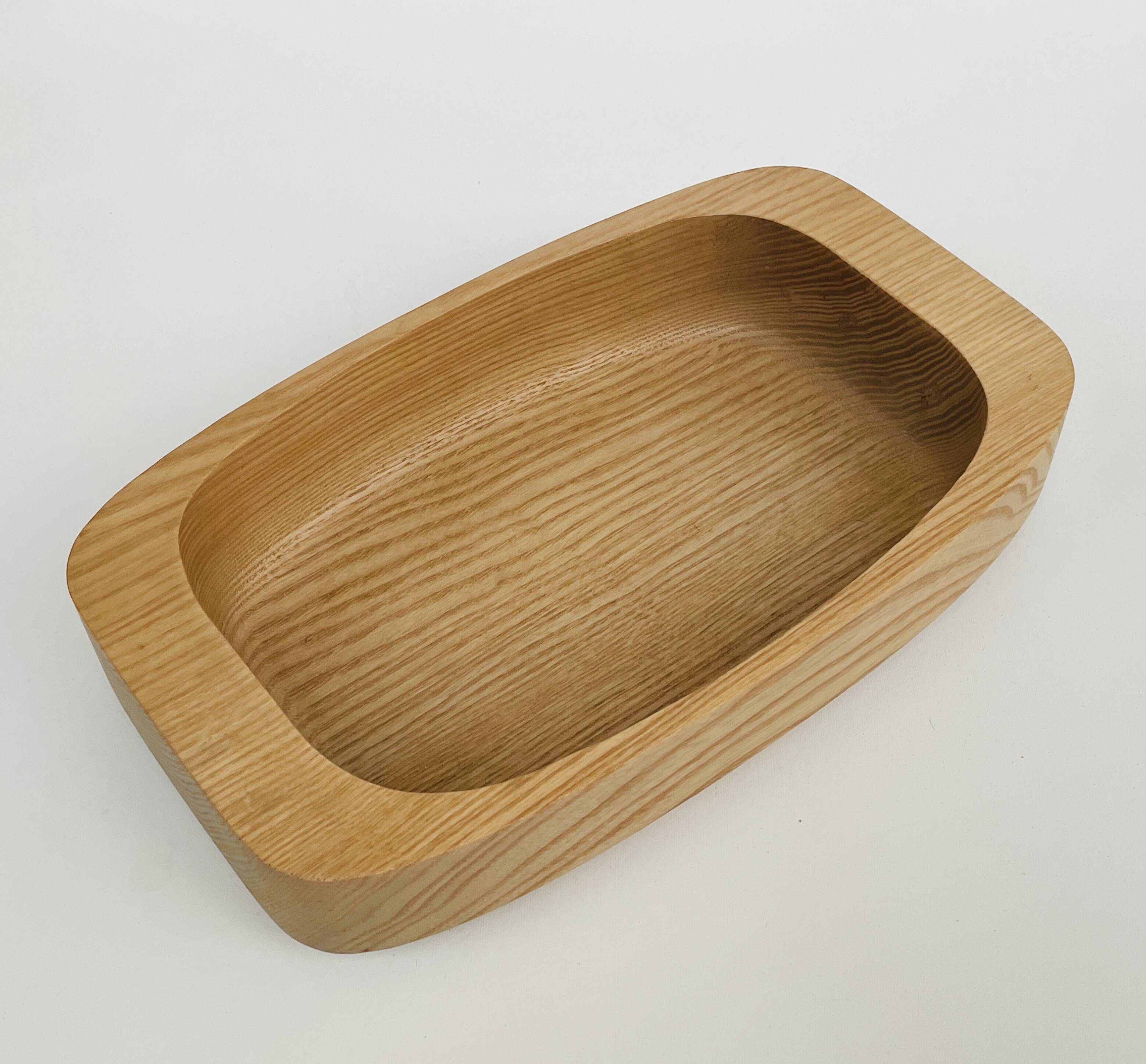 Solid wood bowl/plateau – vintage Scandinavian design – Sweden