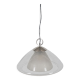 Mid-century glass and chrome hanging lamp, 1970s