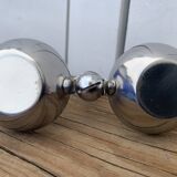 German salt and pepper shaker WMF in metal and glass, 1970