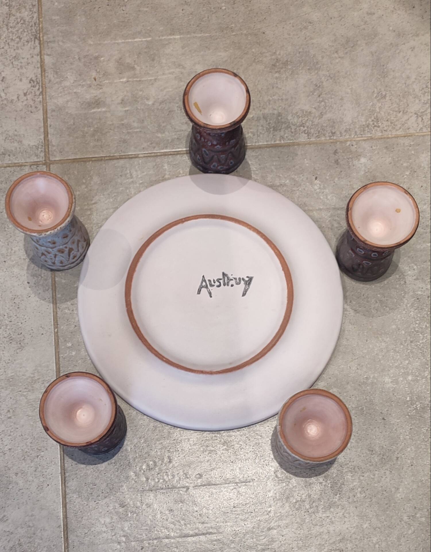 Vintage ceramic egg service by Jean Austruy