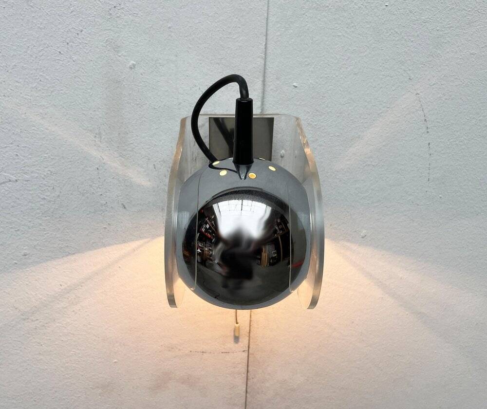 German wall lamps model 540 from the mid-century space age in the style of Gino Sarfatti, 1960s, set of 2.