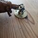Old leather punching ball