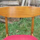 Pair of Scandinavian chairs in teak and red fabric