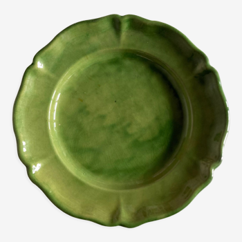 Glazed clay dish Biot verte XXL 1960