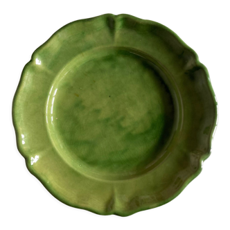 Glazed clay dish Biot verte XXL 1960