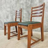 2 Bas van Pelt designer dining room chairs in walnut, 1930s
