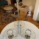 Large chrome metal Space Age chandelier