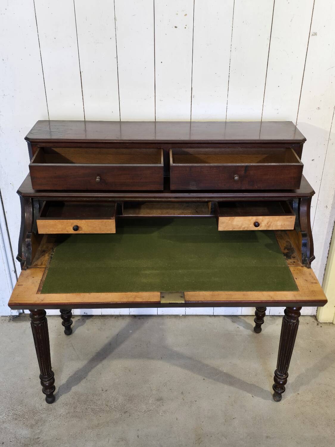 Louis Philippe style mahogany stepped desk, 19th century