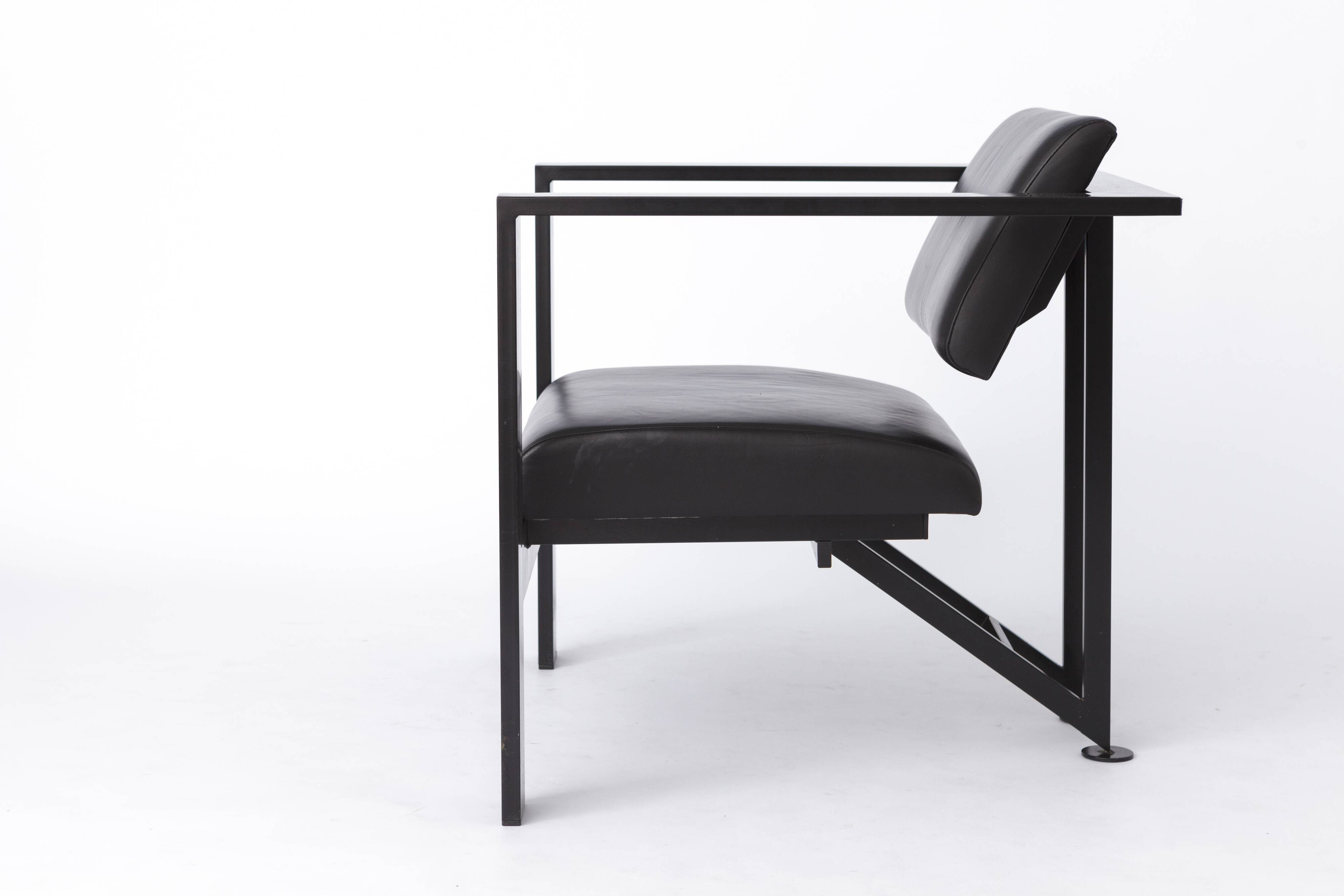 Karl Friedrich Förster Leather Armchair – German Bauhaus Design, 1970s - 2x