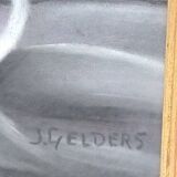 Old Tableau Pastel - Still Life Flowers - J. Gelders