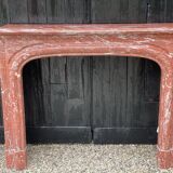 Louis XIV Style Red Marble Fireplace