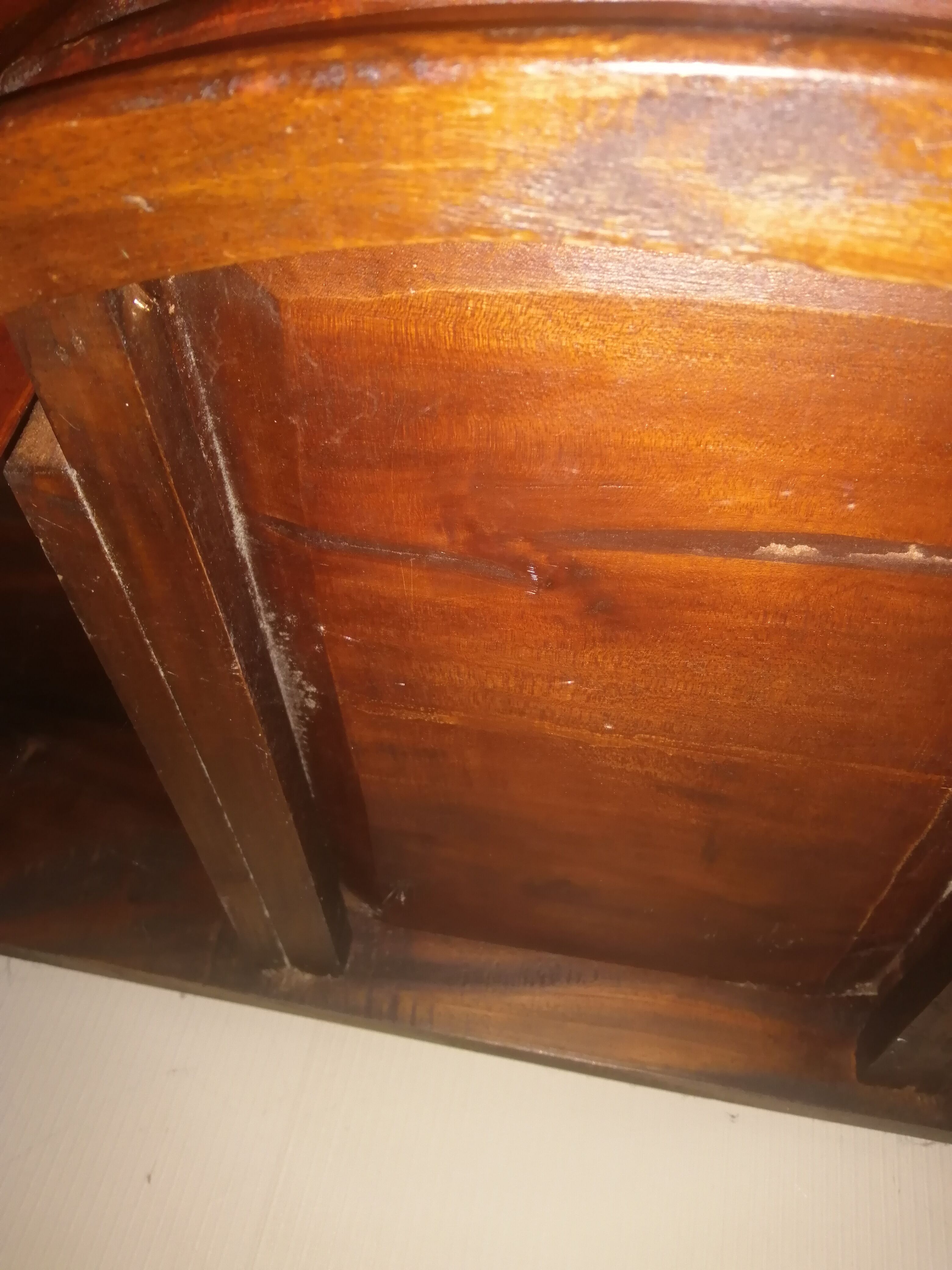 Half-moon wooden console