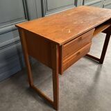 Petit bureau scandinave 1960 deux tiroirs un plateau