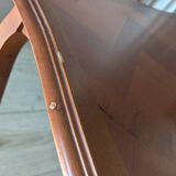 Set of 3 nesting tables - Louis XV style - cherry wood - parquet pattern marquetry decor (parquetry)