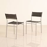 4 "SE06" black wicker chairs by Martin Visser for Spectrum 80's