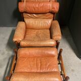 Fauteuil et tabouret INKA d'Arne Norell, années 1960