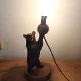 Lampe ours en bois, forêt noire