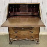 1930s English curved mahogany back desk