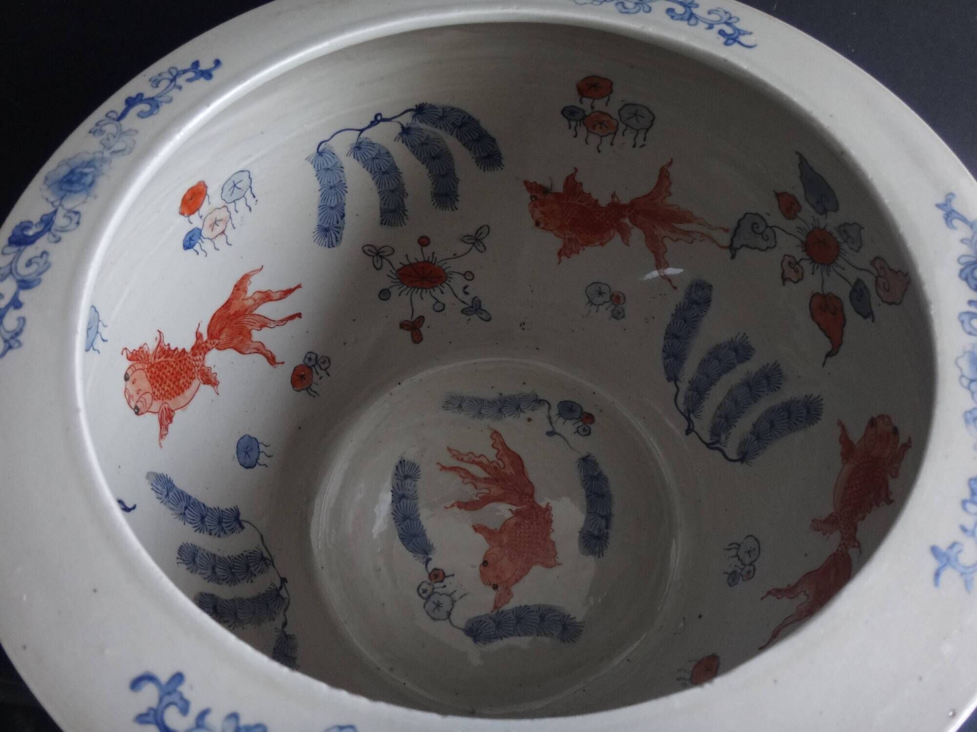 Ancient pot cover Chinese porcelain around 1900 Guangxu