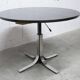 Round table rises and lowers Osvaldo Borsani black and chrome with extension
