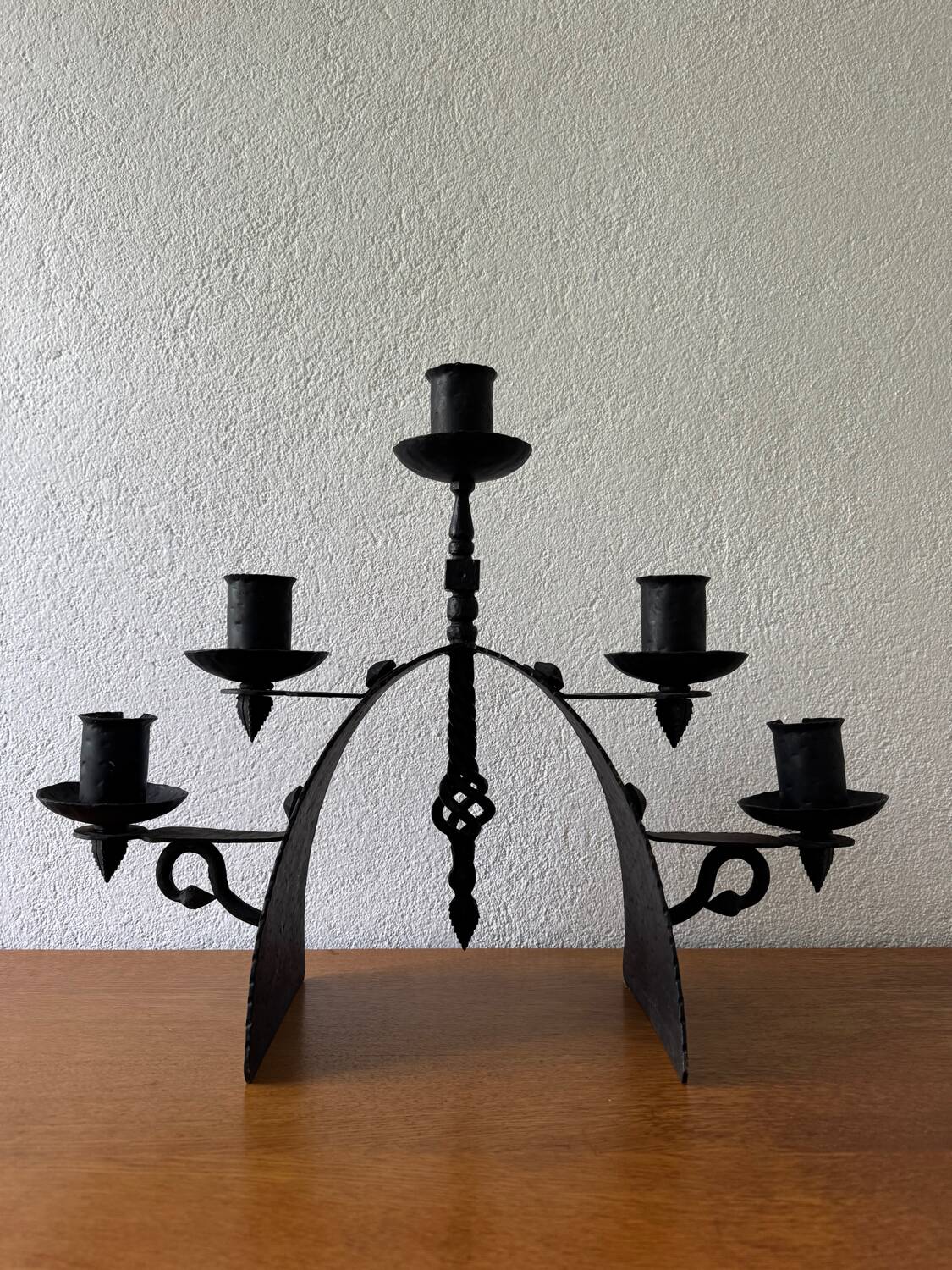 Brutalist wrought iron chandelier from the 60s