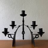 Brutalist wrought iron chandelier from the 60s