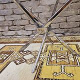 Table basse octogonale verre fumé 1970