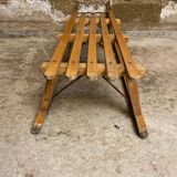 Vintage Davos wooden & metal sled for winter sports