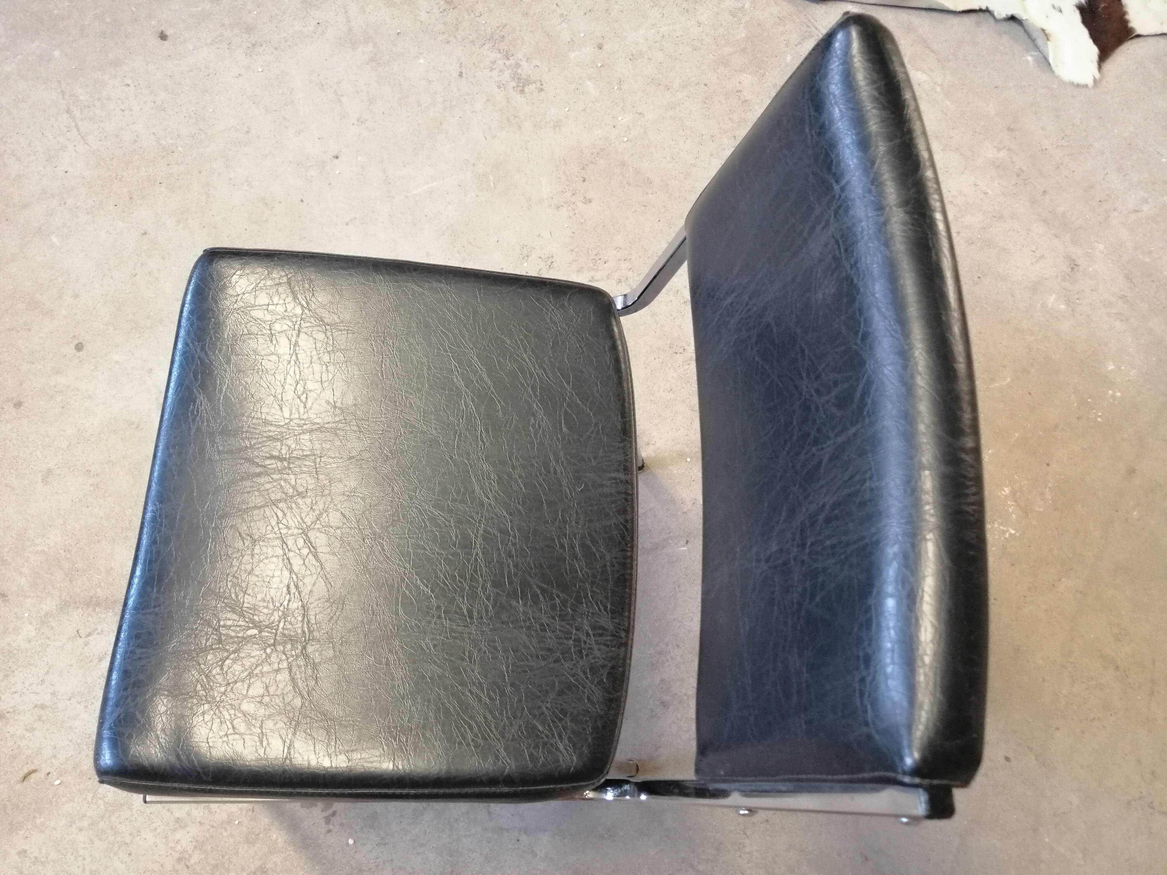 Vintage chrome and skai chair