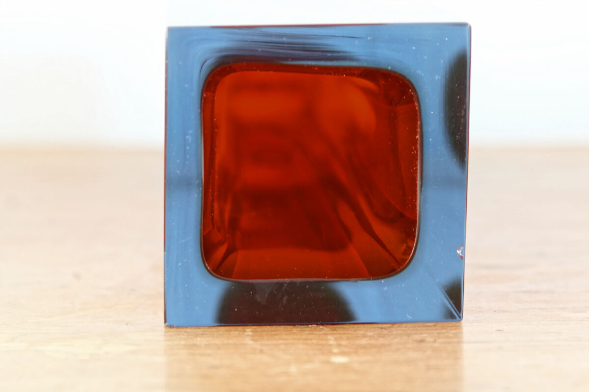 Vintage glass vase by Murano Sommerso by Flavio Poli - 1960