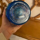 Carafe en verre bleu vintage