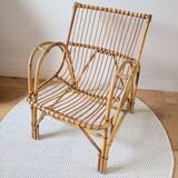 Fauteuil en rotin vintage
