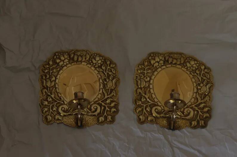 Pair of Mid-Century Swedish Brass Sconces
