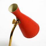 Paire de lampes de table Diabolo en forme de patte de corbeau rouges de style Mid Century Modern de Cosack.